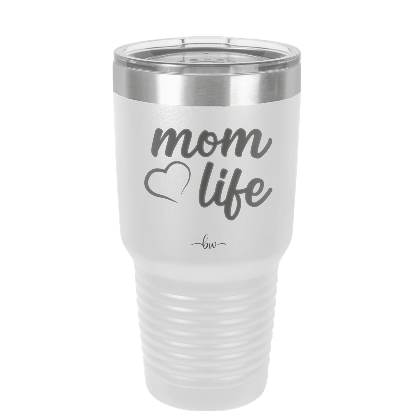 Mom Life with Heart - Laser Engraved Stainless Steel Drinkware - 1573 -