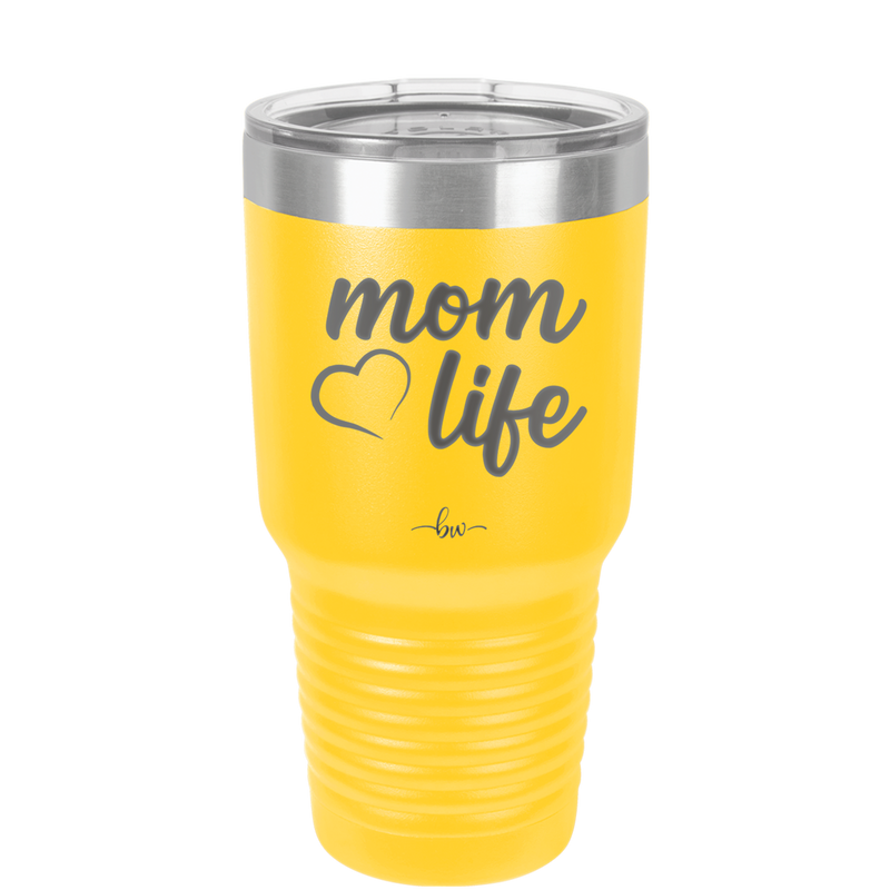 Mom Life with Heart - Laser Engraved Stainless Steel Drinkware - 1573 -