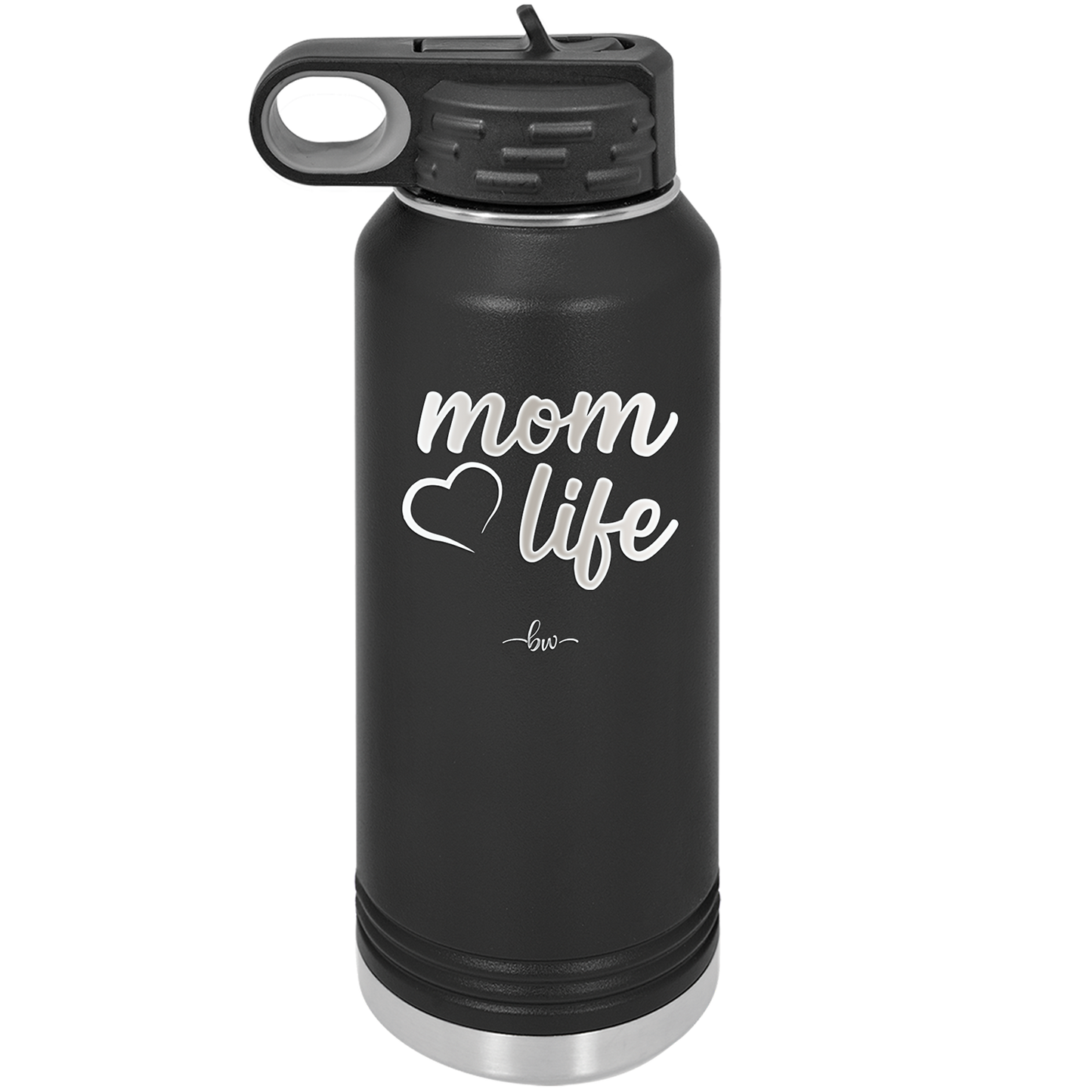 Mom Life with Heart - Laser Engraved Stainless Steel Drinkware - 1573 -