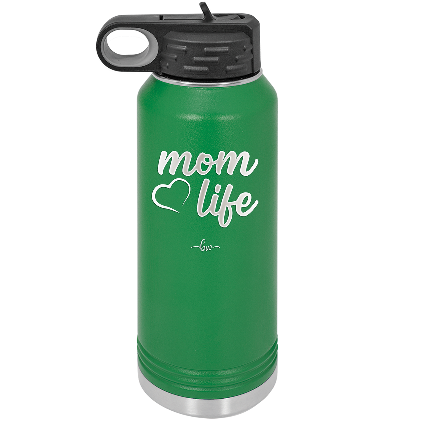 Mom Life with Heart - Laser Engraved Stainless Steel Drinkware - 1573 -