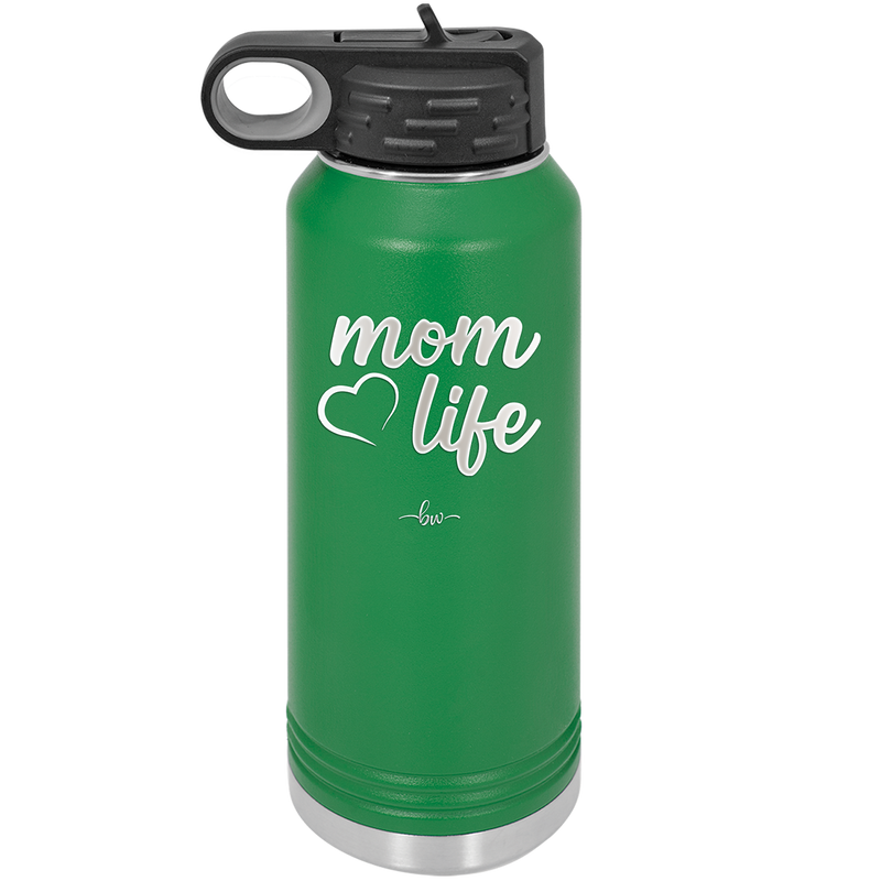 Mom Life with Heart - Laser Engraved Stainless Steel Drinkware - 1573 -