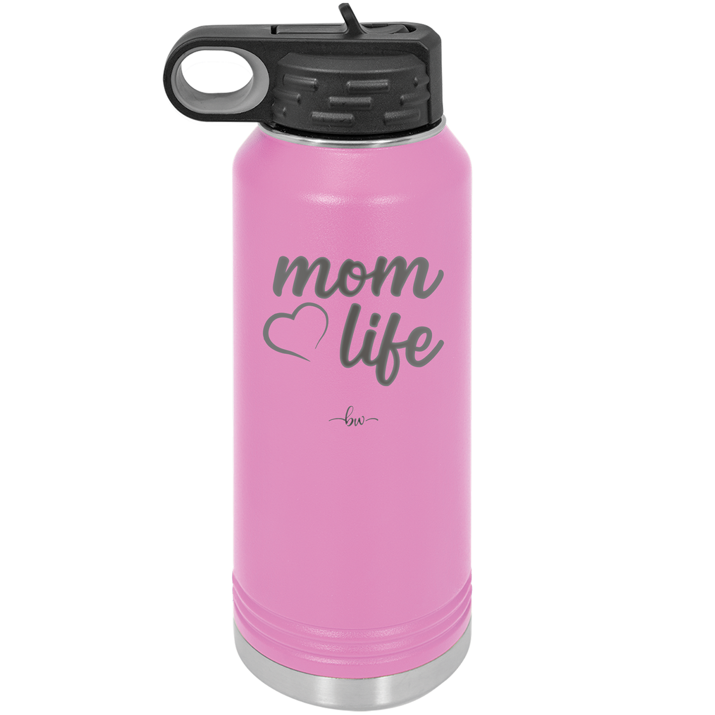 Mom Life with Heart - Laser Engraved Stainless Steel Drinkware - 1573 -