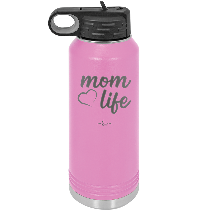Mom Life with Heart - Laser Engraved Stainless Steel Drinkware - 1573 -