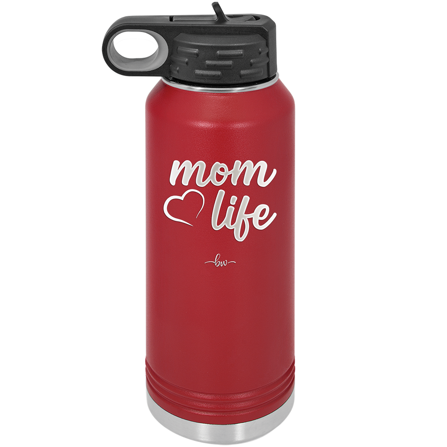 Mom Life with Heart - Laser Engraved Stainless Steel Drinkware - 1573 -