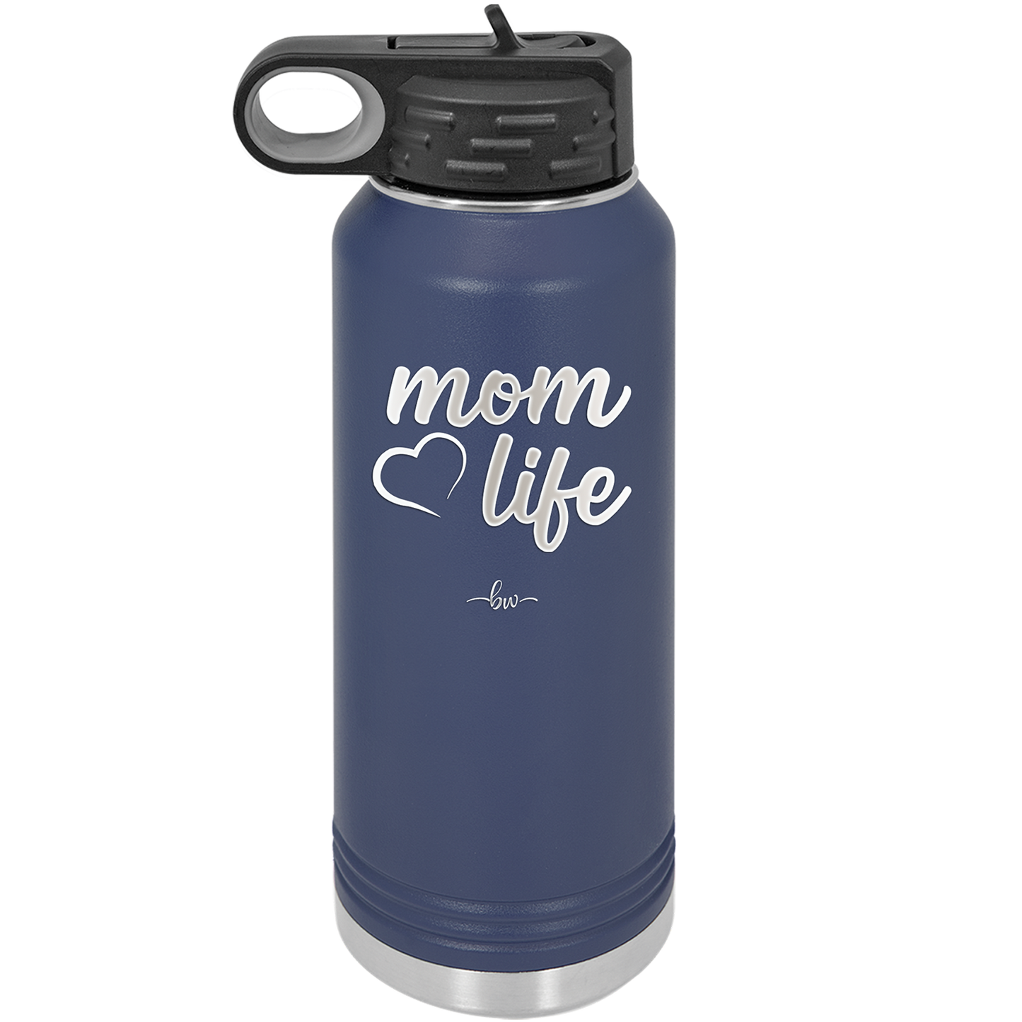 Mom Life with Heart - Laser Engraved Stainless Steel Drinkware - 1573 -