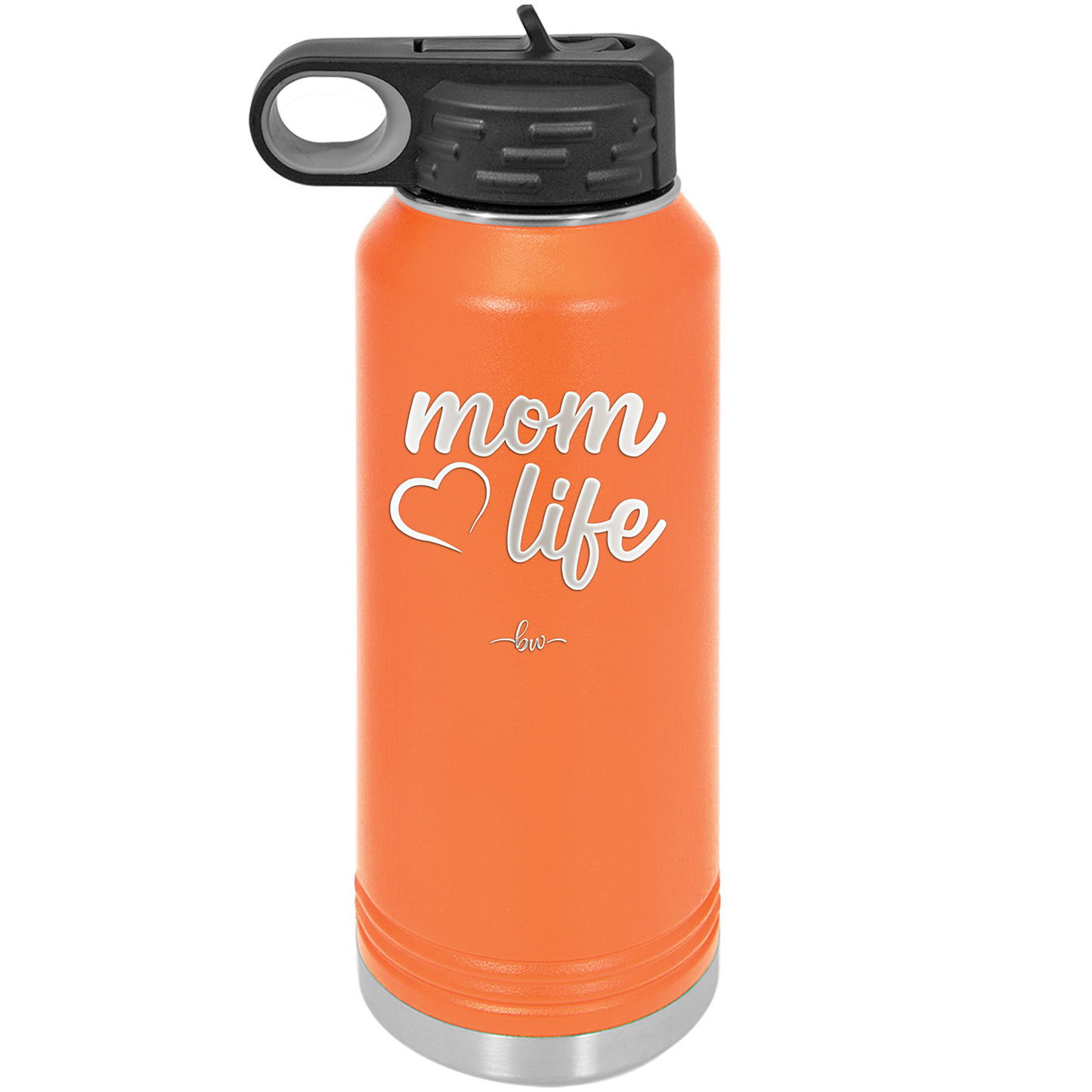 Mom Life with Heart - Laser Engraved Stainless Steel Drinkware - 1573 -