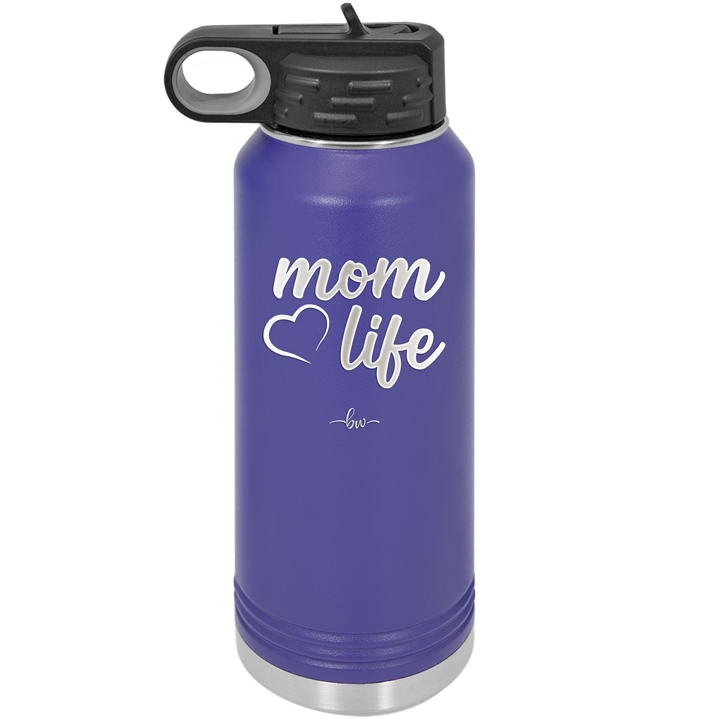 Mom Life with Heart - Laser Engraved Stainless Steel Drinkware - 1573 -