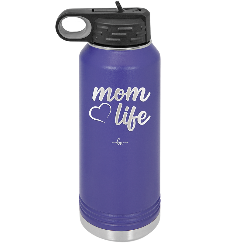 Mom Life with Heart - Laser Engraved Stainless Steel Drinkware - 1573 -