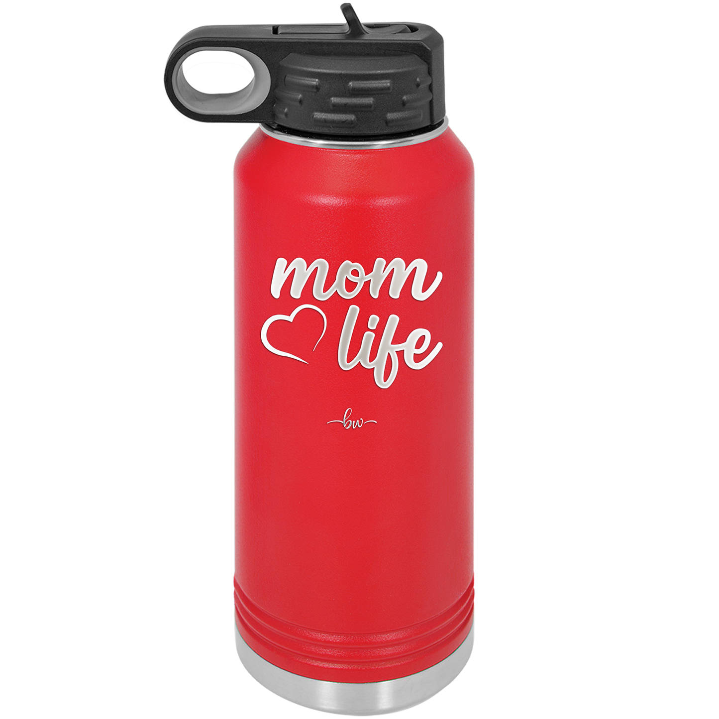 Mom Life with Heart - Laser Engraved Stainless Steel Drinkware - 1573 -