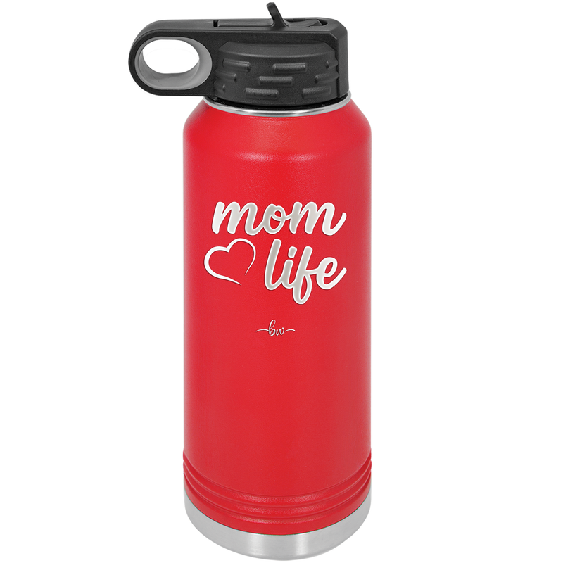 Mom Life with Heart - Laser Engraved Stainless Steel Drinkware - 1573 -