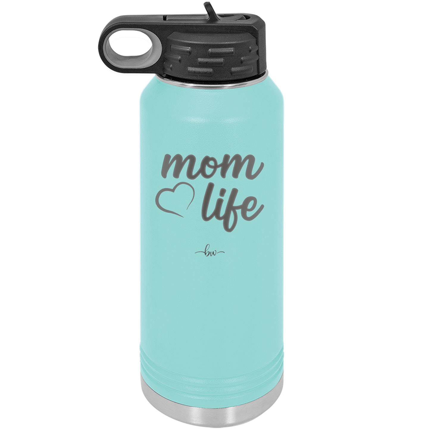 Mom Life with Heart - Laser Engraved Stainless Steel Drinkware - 1573 -