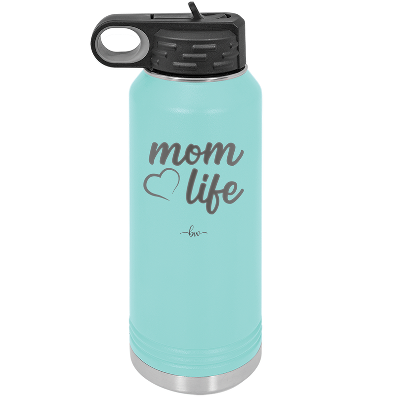 Mom Life with Heart - Laser Engraved Stainless Steel Drinkware - 1573 -