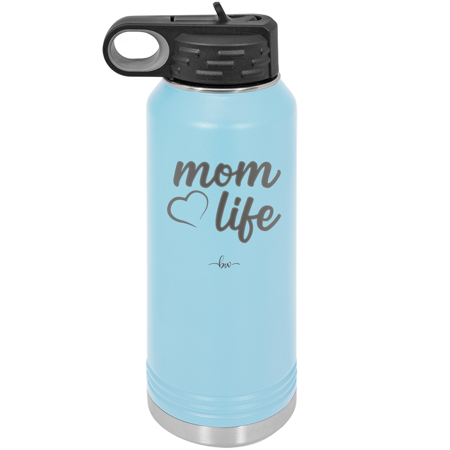 Mom Life with Heart - Laser Engraved Stainless Steel Drinkware - 1573 -