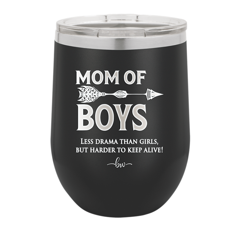 Mom of Boys - Laser Engraved Stainless Steel Drinkware - 1574 -