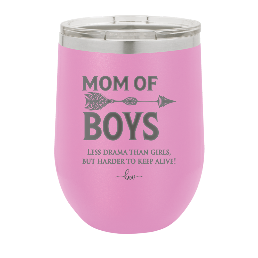 Mom of Boys - Laser Engraved Stainless Steel Drinkware - 1574 -