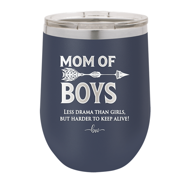 Mom of Boys - Laser Engraved Stainless Steel Drinkware - 1574 -