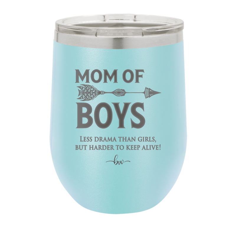 Mom of Boys - Laser Engraved Stainless Steel Drinkware - 1574 -