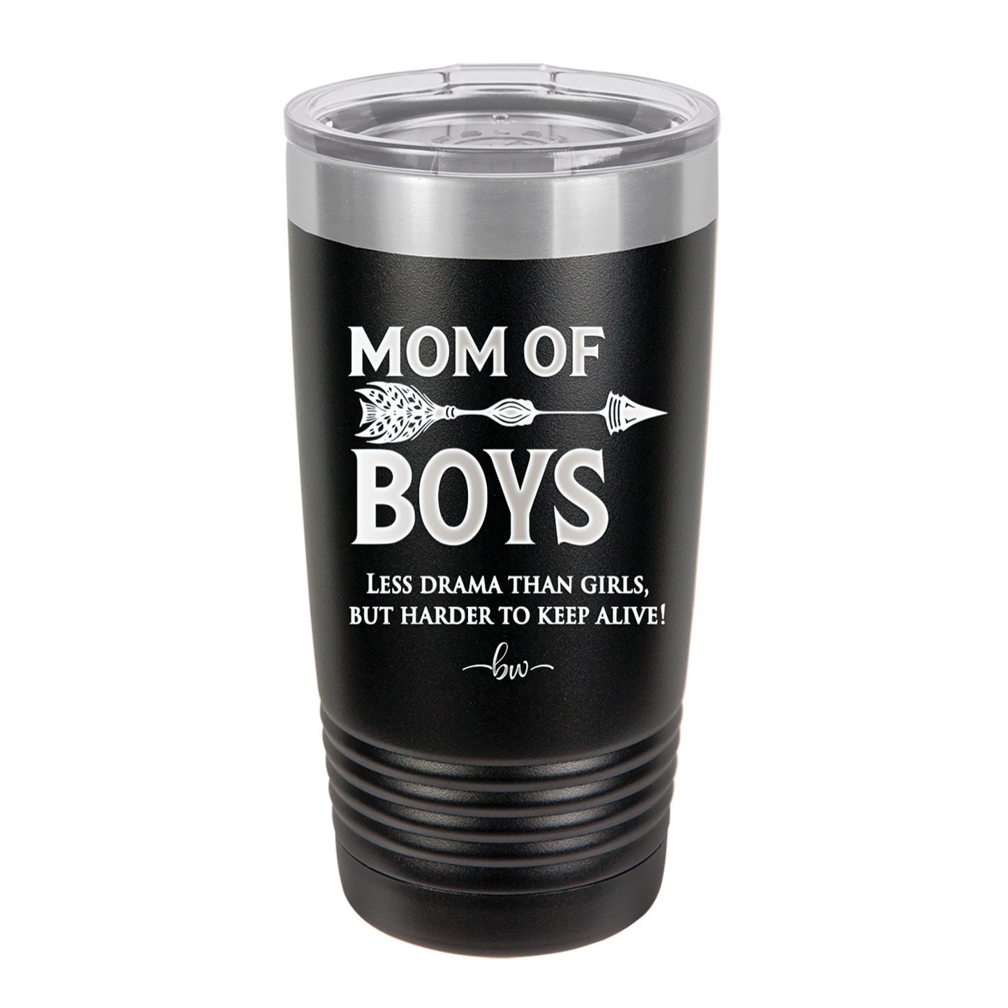 Mom of Boys - Laser Engraved Stainless Steel Drinkware - 1574 -
