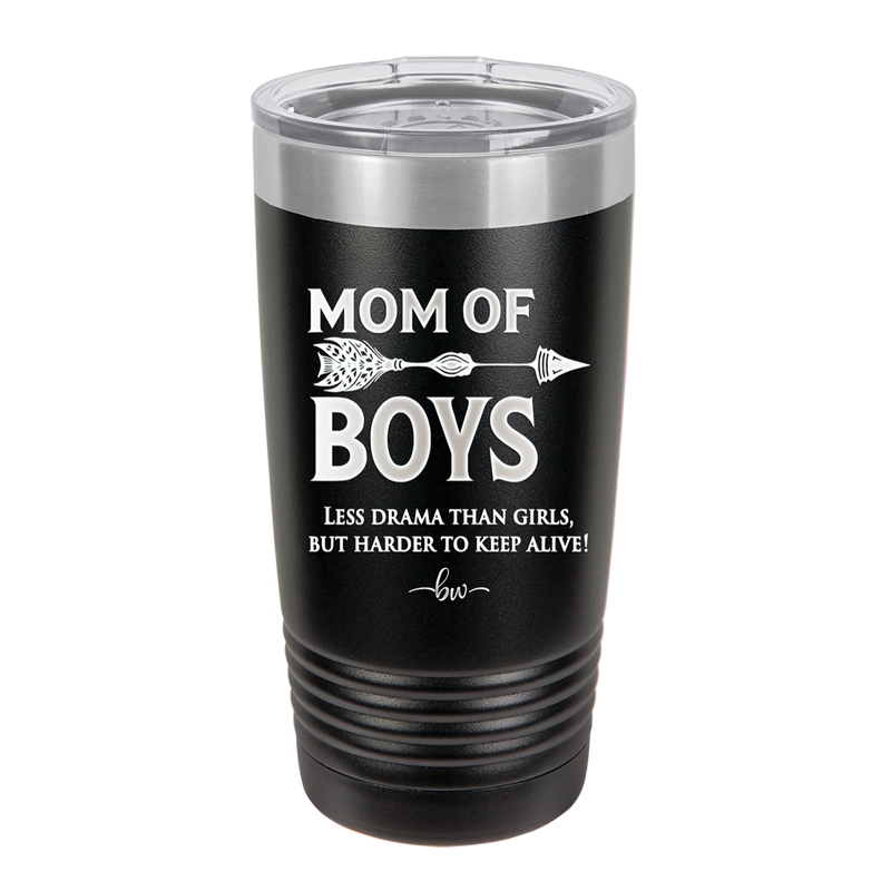 Mom of Boys - Laser Engraved Stainless Steel Drinkware - 1574 -