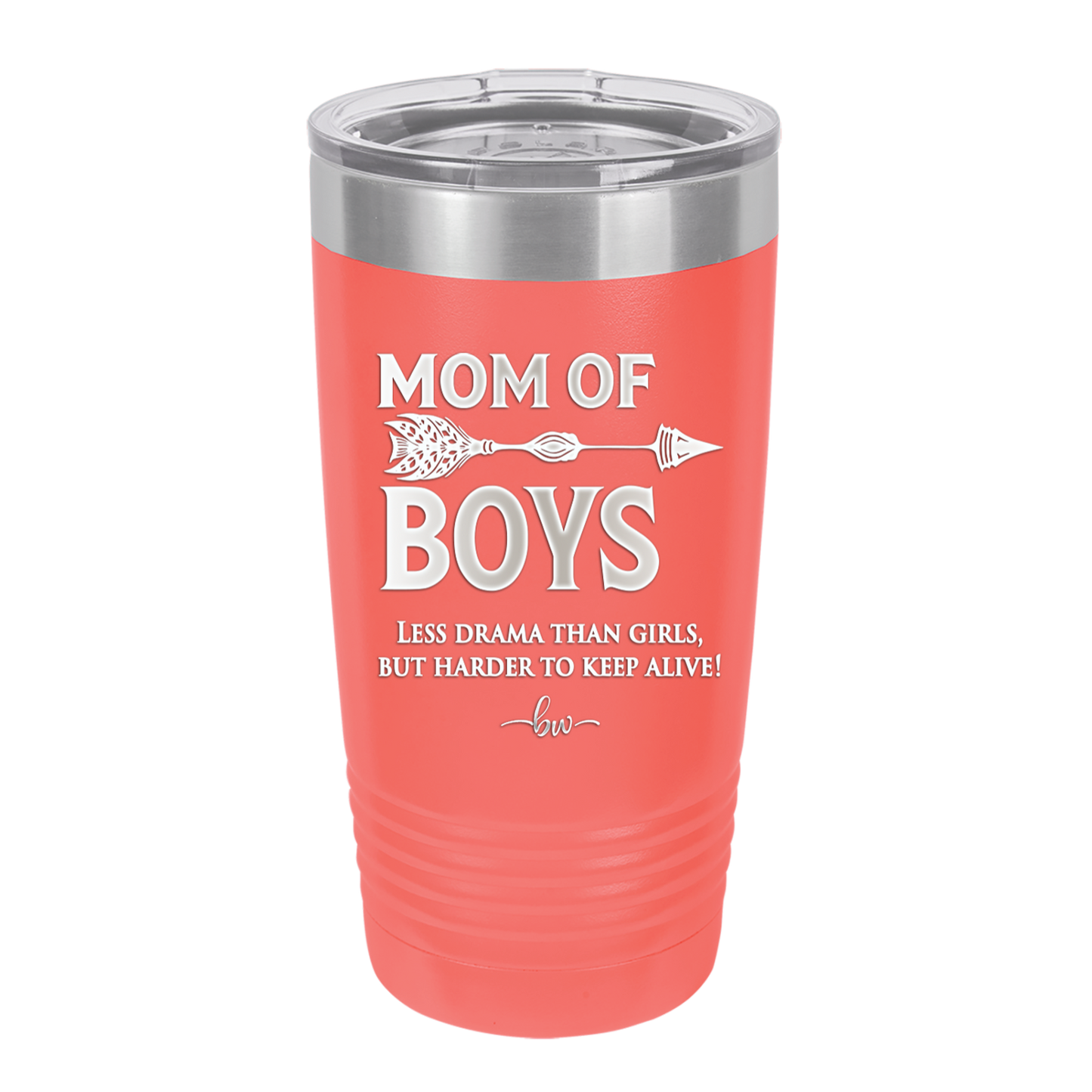 Mom of Boys - Laser Engraved Stainless Steel Drinkware - 1574 -
