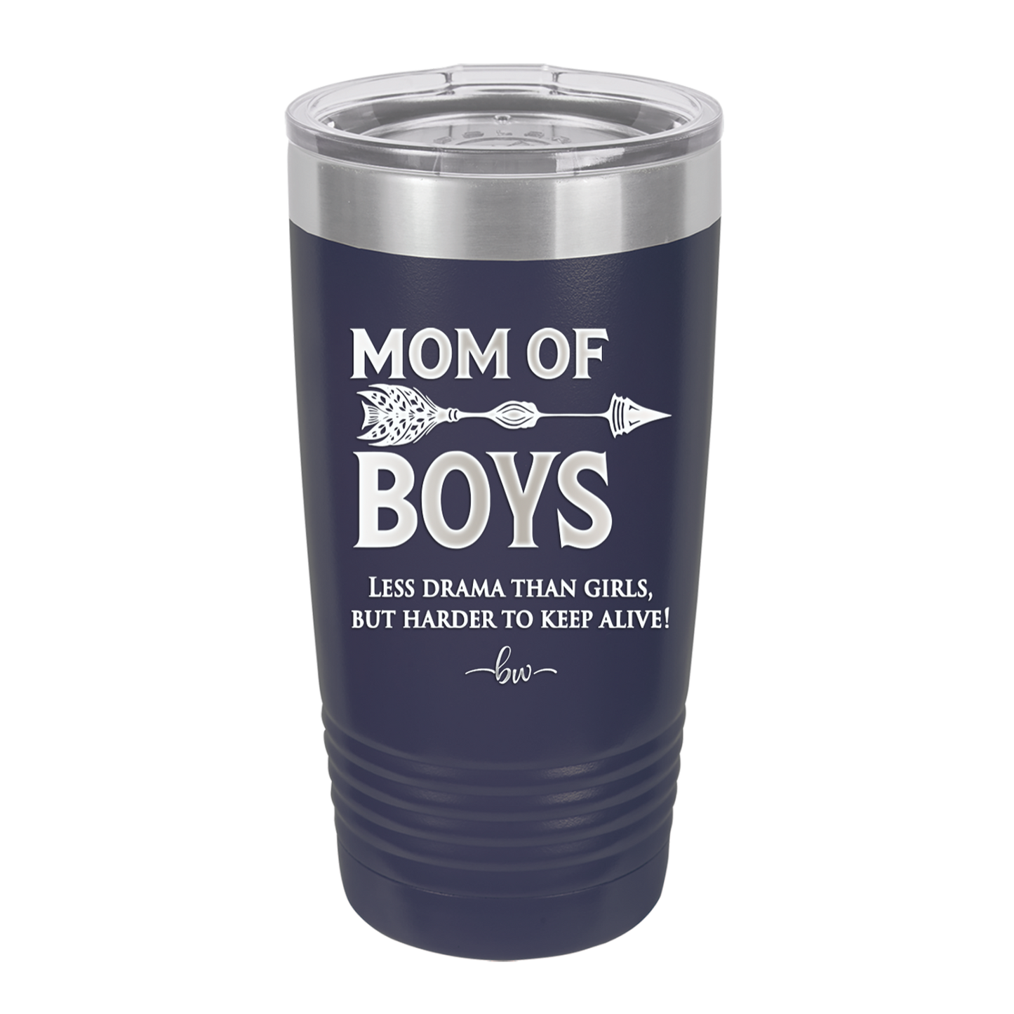 Mom of Boys - Laser Engraved Stainless Steel Drinkware - 1574 -