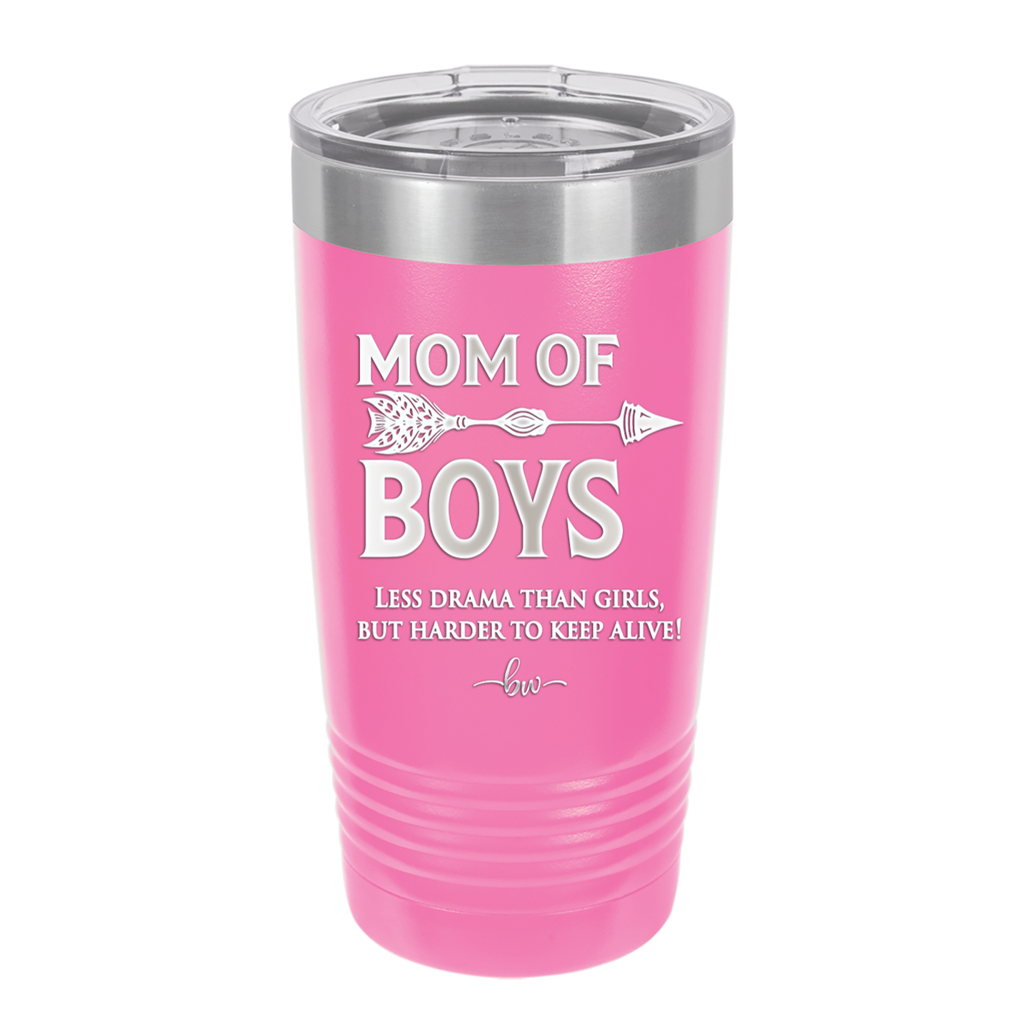 Mom of Boys - Laser Engraved Stainless Steel Drinkware - 1574 -