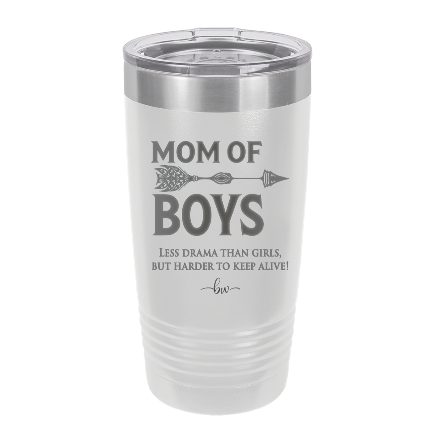 Mom of Boys - Laser Engraved Stainless Steel Drinkware - 1574 -