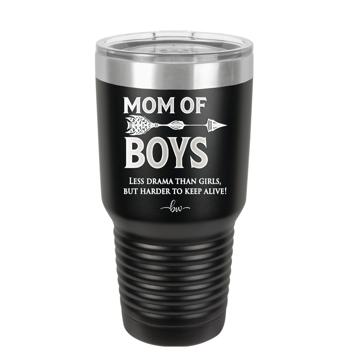 Mom of Boys - Laser Engraved Stainless Steel Drinkware - 1574 -