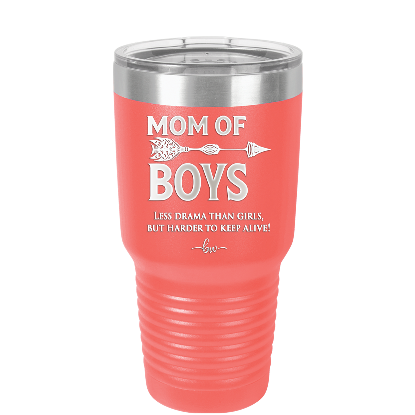 Mom of Boys - Laser Engraved Stainless Steel Drinkware - 1574 -