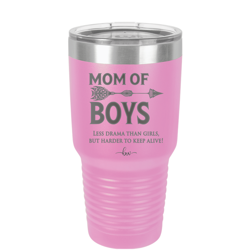 Mom of Boys - Laser Engraved Stainless Steel Drinkware - 1574 -