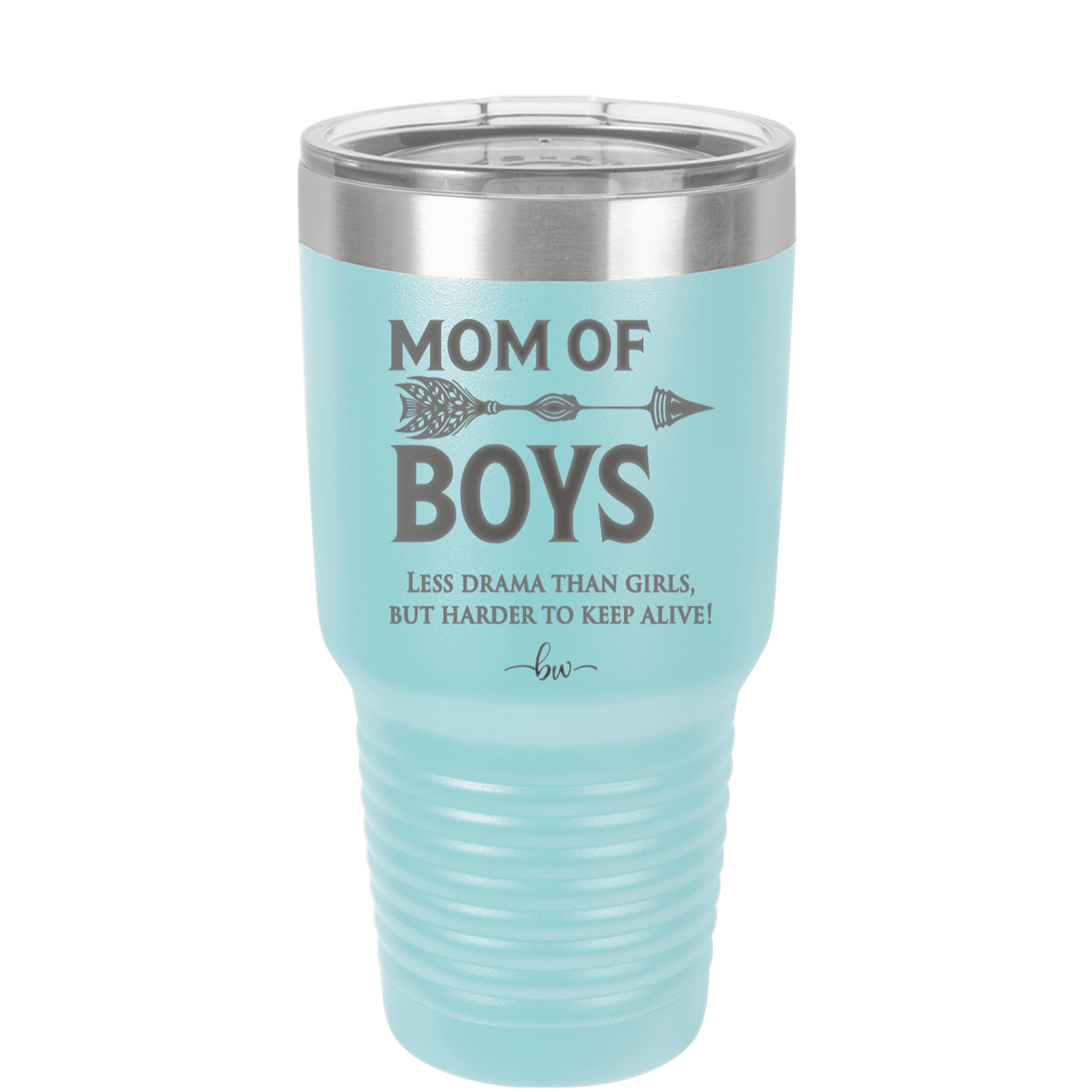 Mom of Boys - Laser Engraved Stainless Steel Drinkware - 1574 -