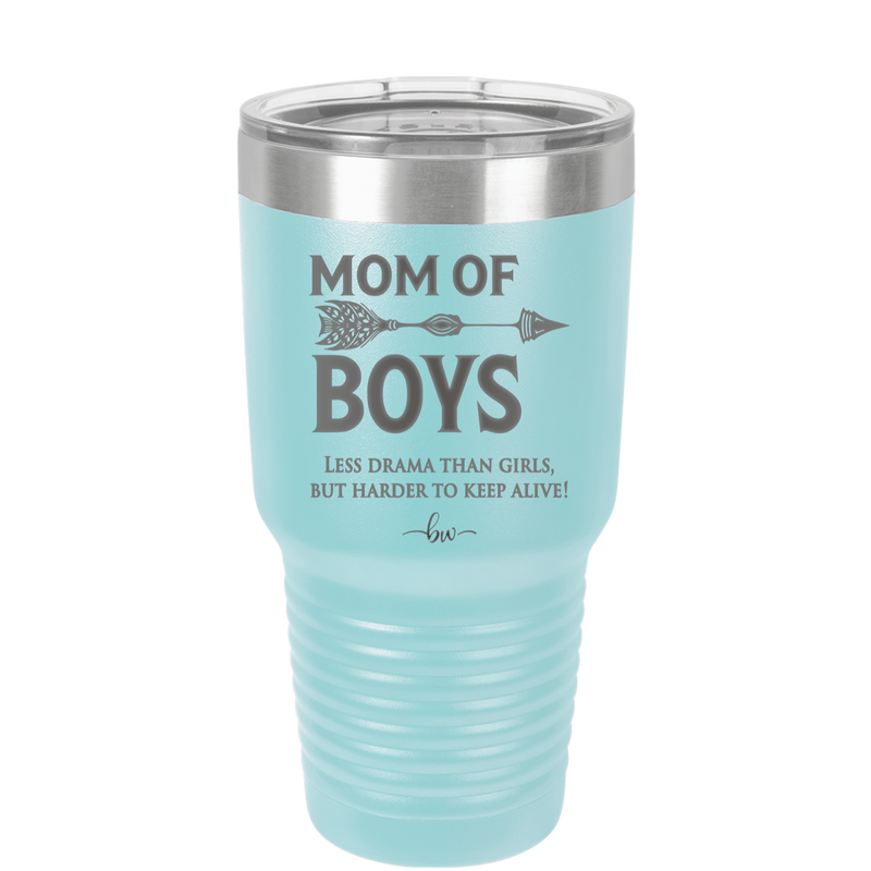 Mom of Boys - Laser Engraved Stainless Steel Drinkware - 1574 -