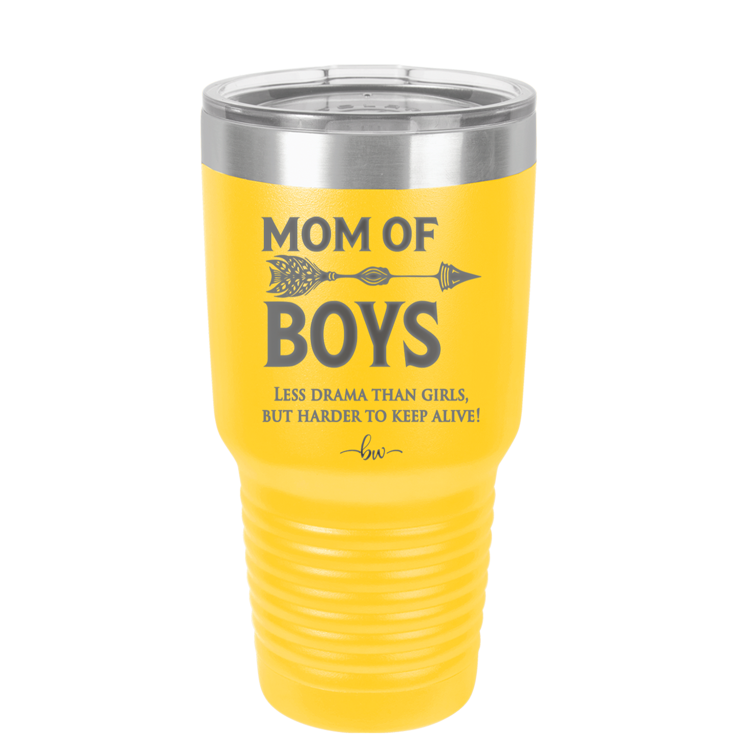 Mom of Boys - Laser Engraved Stainless Steel Drinkware - 1574 -