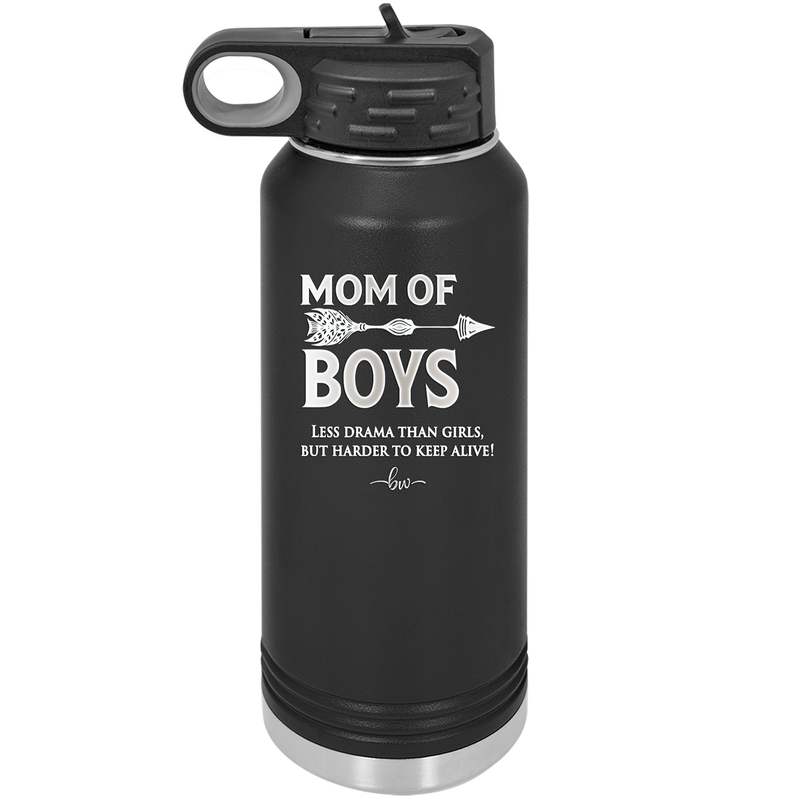 Mom of Boys - Laser Engraved Stainless Steel Drinkware - 1574 -