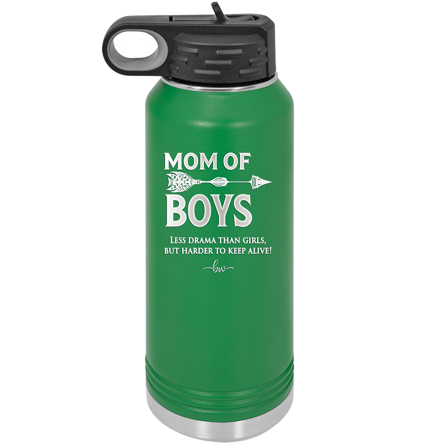 Mom of Boys - Laser Engraved Stainless Steel Drinkware - 1574 -