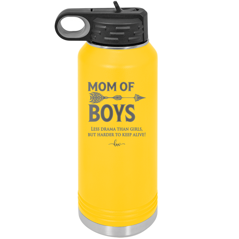 Mom of Boys - Laser Engraved Stainless Steel Drinkware - 1574 -