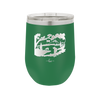 Mountain Lake Silhouette - Laser Engraved Stainless Steel Drinkware - 1575 -