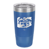 Mountain Lake Silhouette - Laser Engraved Stainless Steel Drinkware - 1575 -