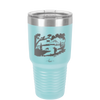 Mountain Lake Silhouette - Laser Engraved Stainless Steel Drinkware - 1575 -