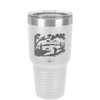 Mountain Lake Silhouette - Laser Engraved Stainless Steel Drinkware - 1575 -