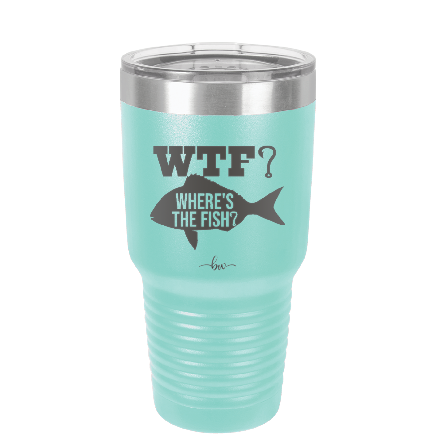 WTF Where's the Fish - Laser Engraved Stainless Steel Drinkware - 1586 -