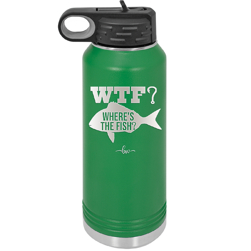 WTF Where's the Fish - Laser Engraved Stainless Steel Drinkware - 1586 -