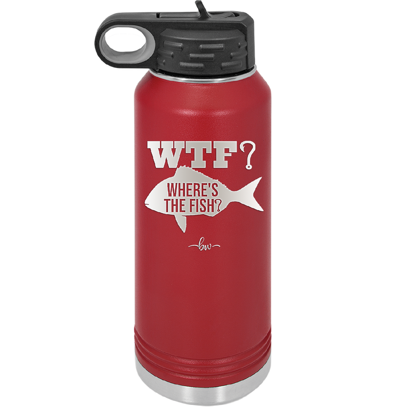 WTF Where's the Fish - Laser Engraved Stainless Steel Drinkware - 1586 -