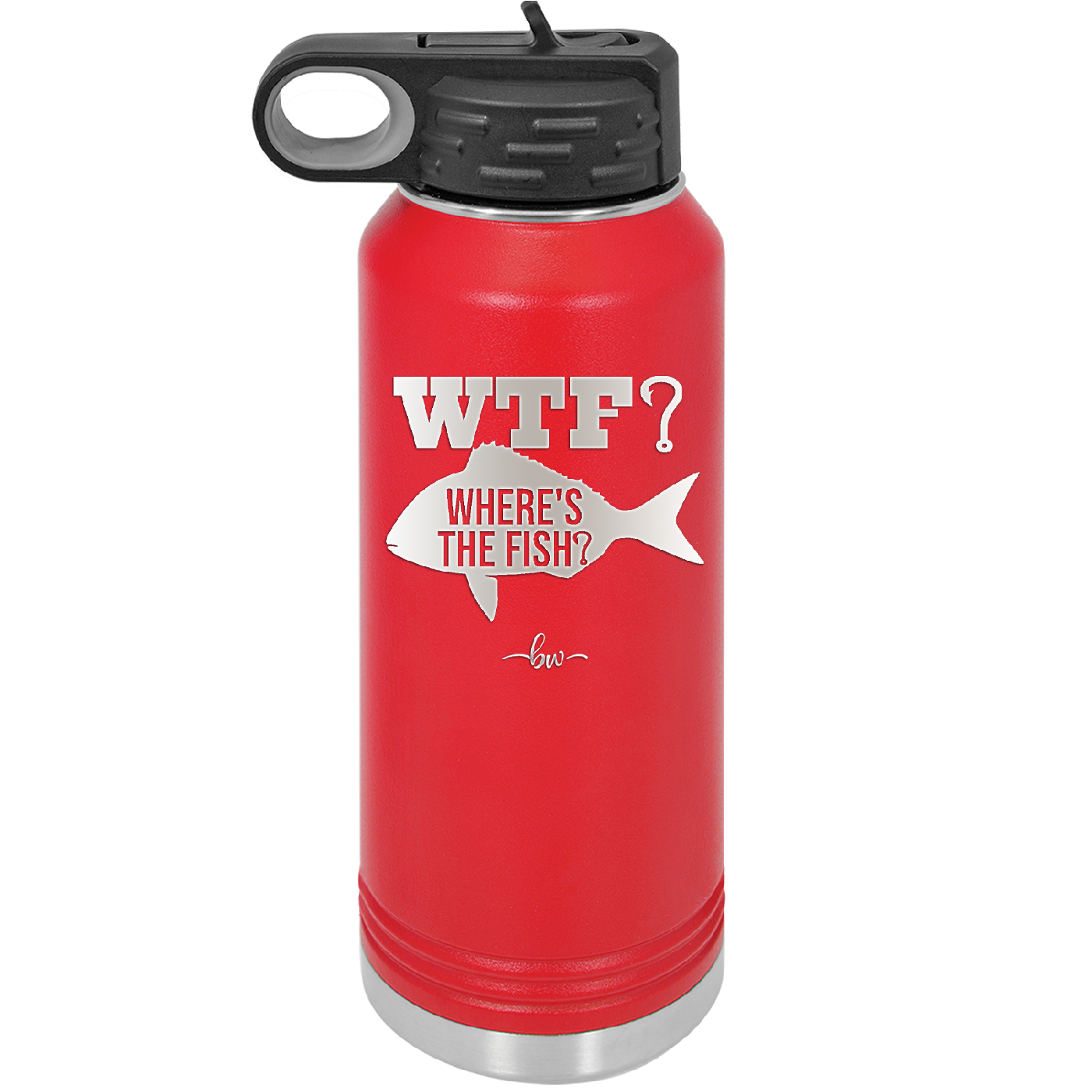 WTF Where's the Fish - Laser Engraved Stainless Steel Drinkware - 1586 -
