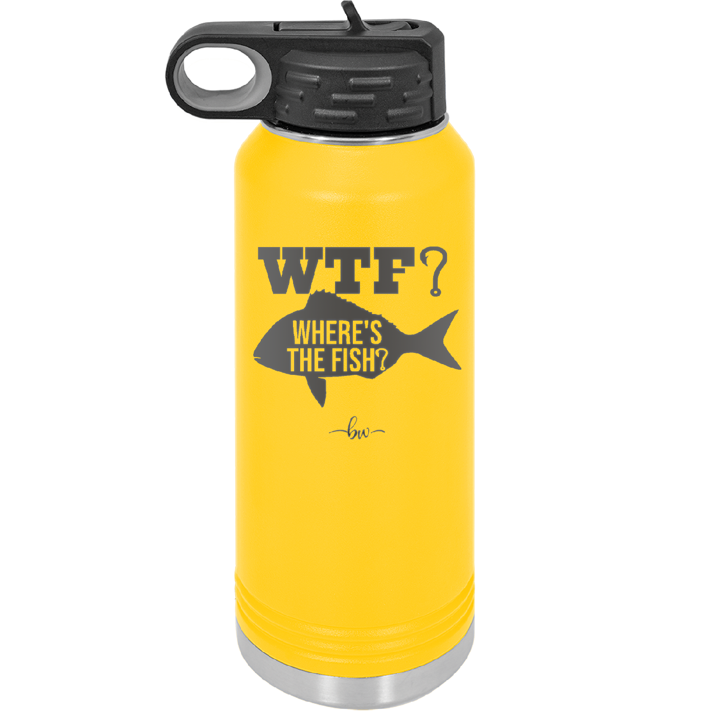 WTF Where's the Fish - Laser Engraved Stainless Steel Drinkware - 1586 -