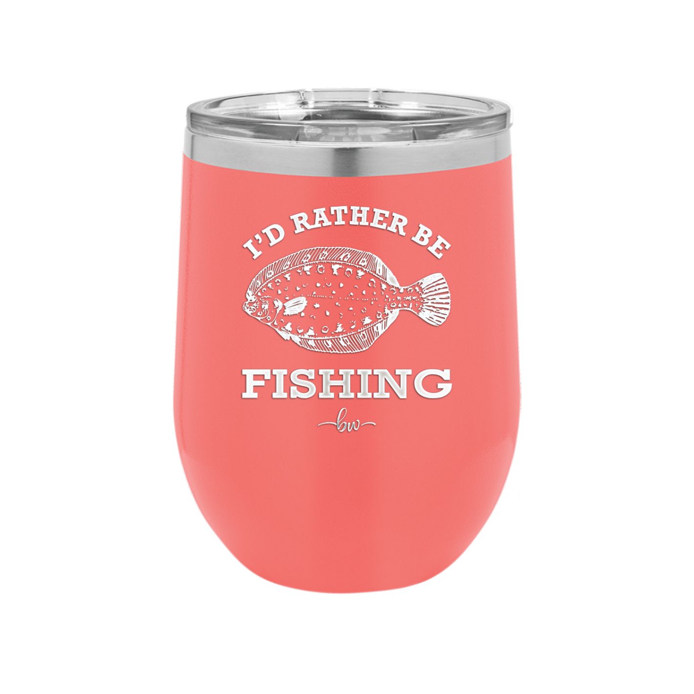 I'd Rather Be Fishing Flounder - Laser Engraved Stainless Steel Drinkware - 1587 -
