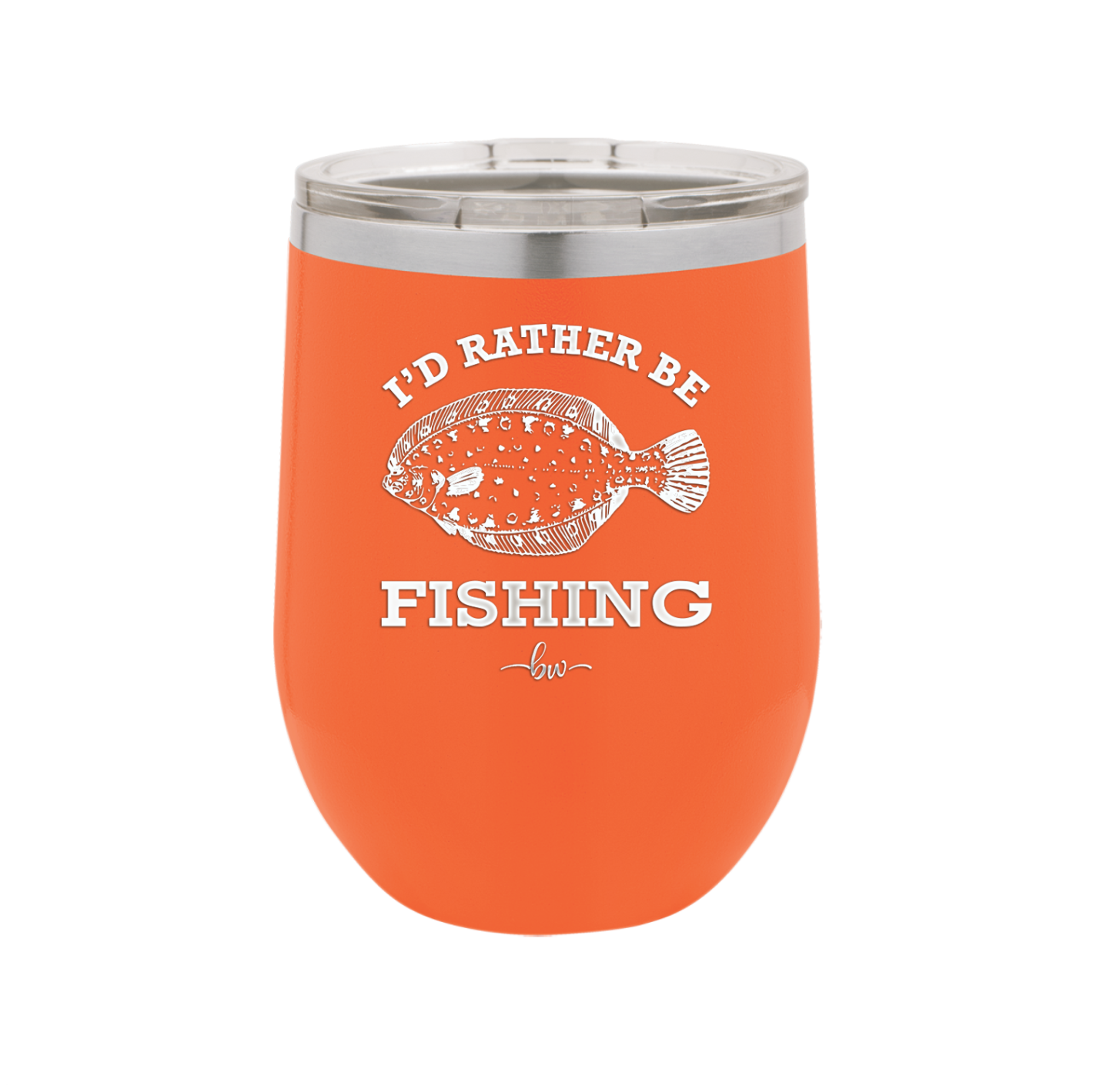 I'd Rather Be Fishing Flounder - Laser Engraved Stainless Steel Drinkware - 1587 -