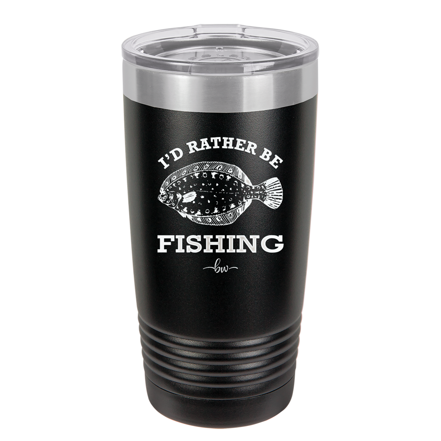 I'd Rather Be Fishing Flounder - Laser Engraved Stainless Steel Drinkware - 1587 -