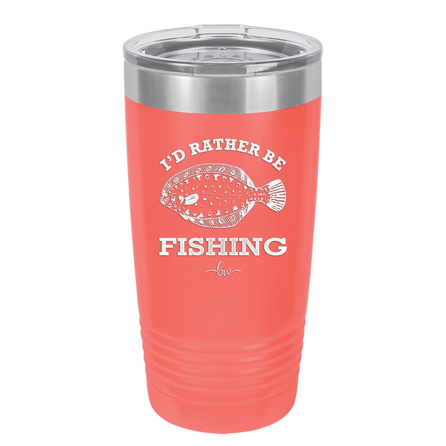 I'd Rather Be Fishing Flounder - Laser Engraved Stainless Steel Drinkware - 1587 -
