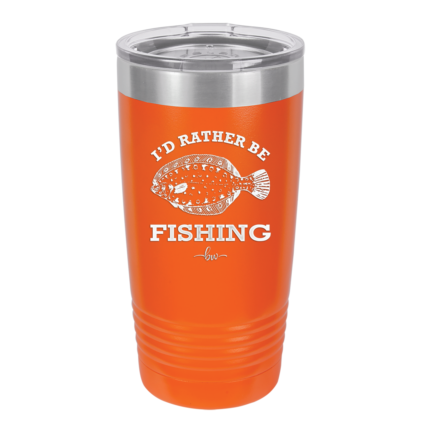 I'd Rather Be Fishing Flounder - Laser Engraved Stainless Steel Drinkware - 1587 -